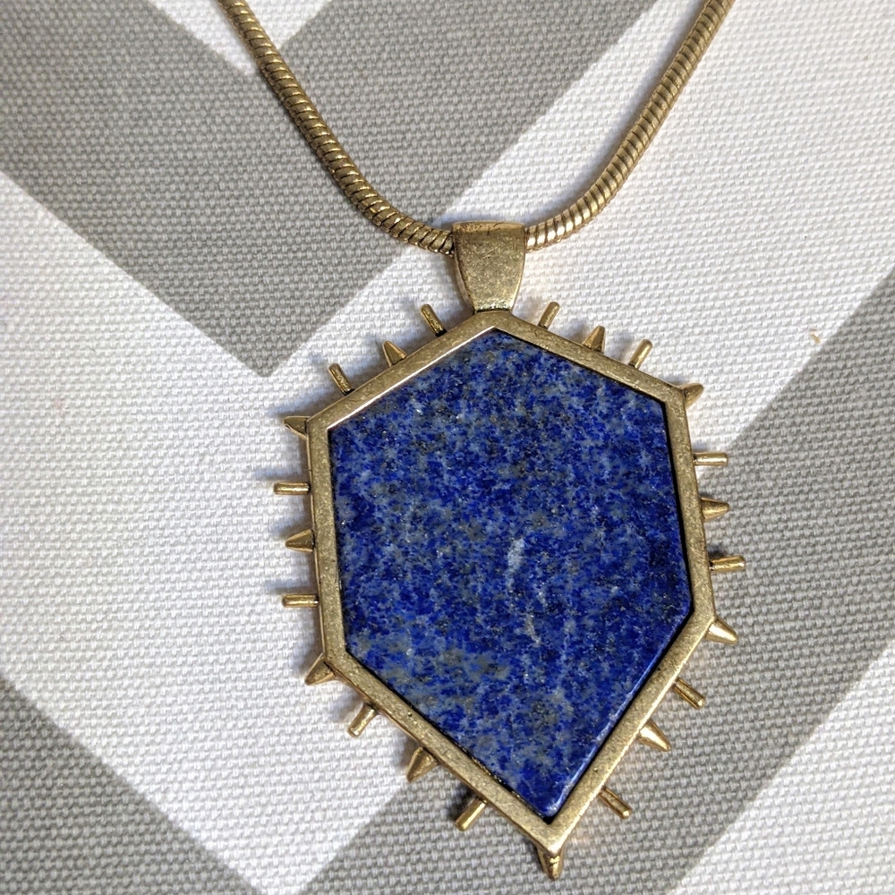 Rebecca Minkoff gold-plated blue lapis necklace